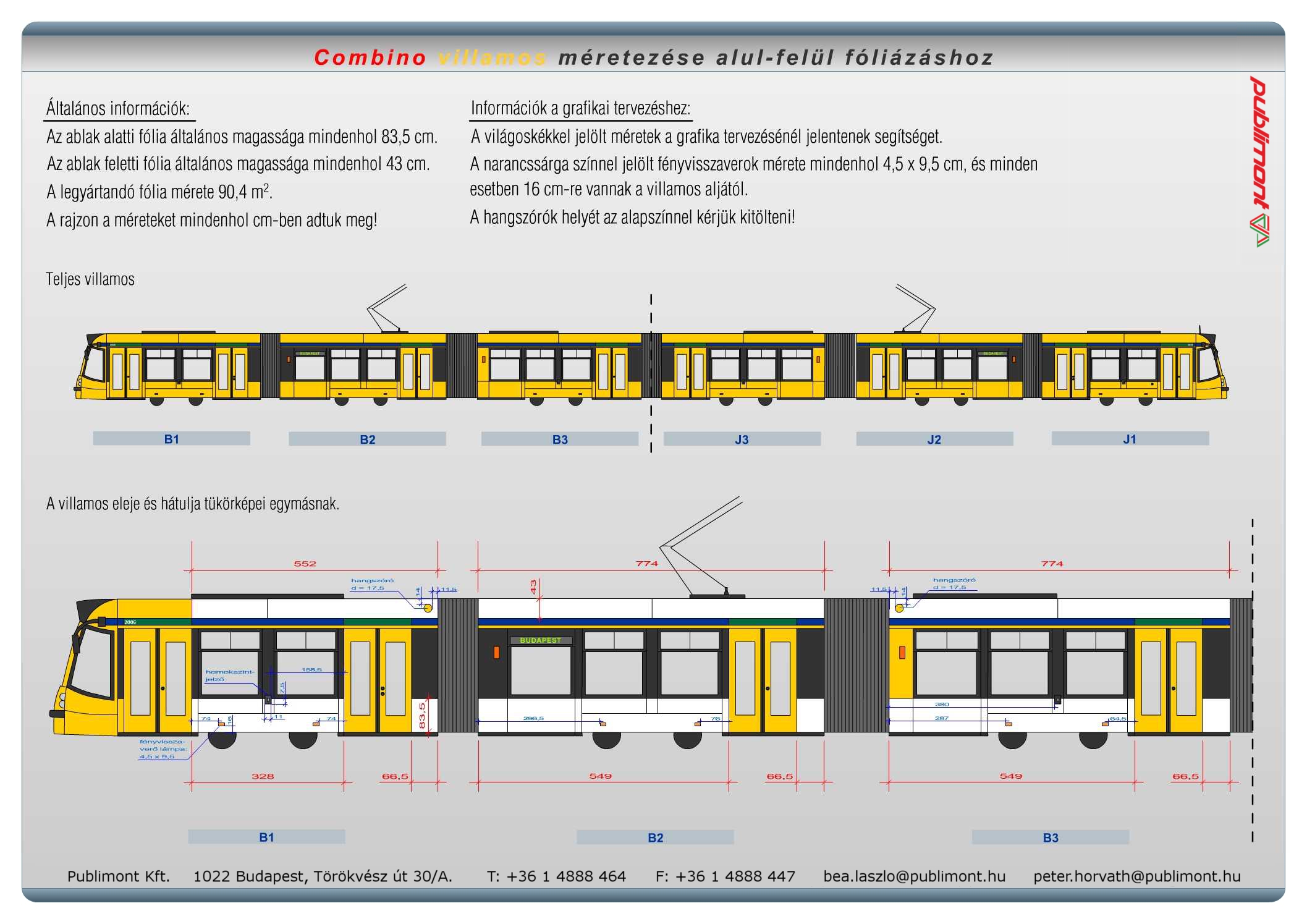 Combino jellegrajz alul-felül fóliázás